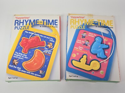 Tuppertoys Rhyme-Time Puzzle Vintage Child's First Puzzle Lot of 2 NOS