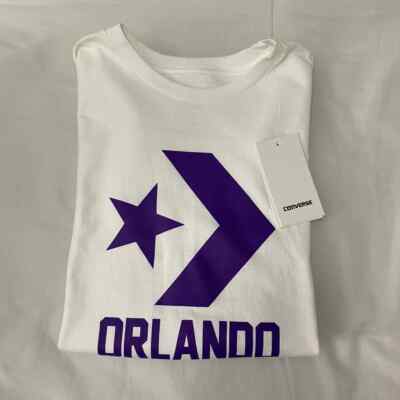 CONVERSE Men's Orlando Tee Shirt NWT White / Purple SIZE: LARGE FREE SHIPPING