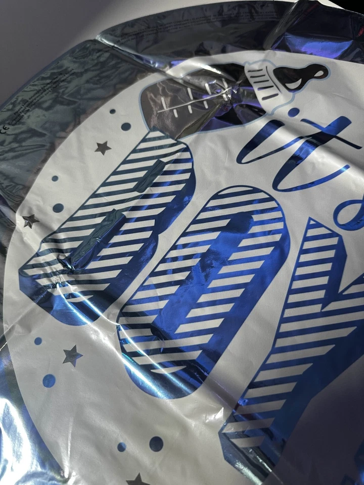 ¡Es un niño! Globos de aluminio redondos azules (18") PACK DE 12 baby shower revelación de género Foto 2 de 4