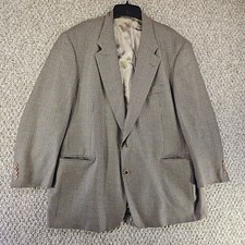 Evan Picone Lord  Taylor Wool Blazer Mens 46R Harringbone 2 Button Front