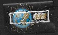 Hungary - 1962 Gagarin, Tvitov & Glenn Space Souvenir Sheet MNH as shown
