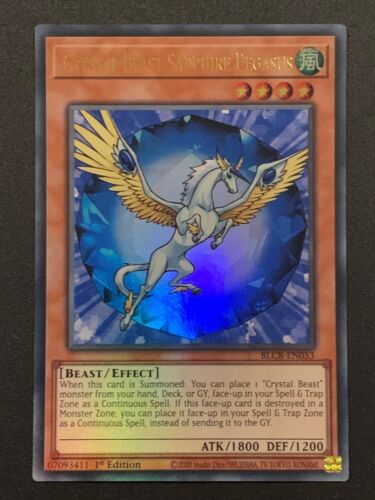 Crystal Beast Sapphire Pegasus | BLCR-EN053 | Ultra Rare | 1st Edition | YuGiOh - Picture 1 of 3
