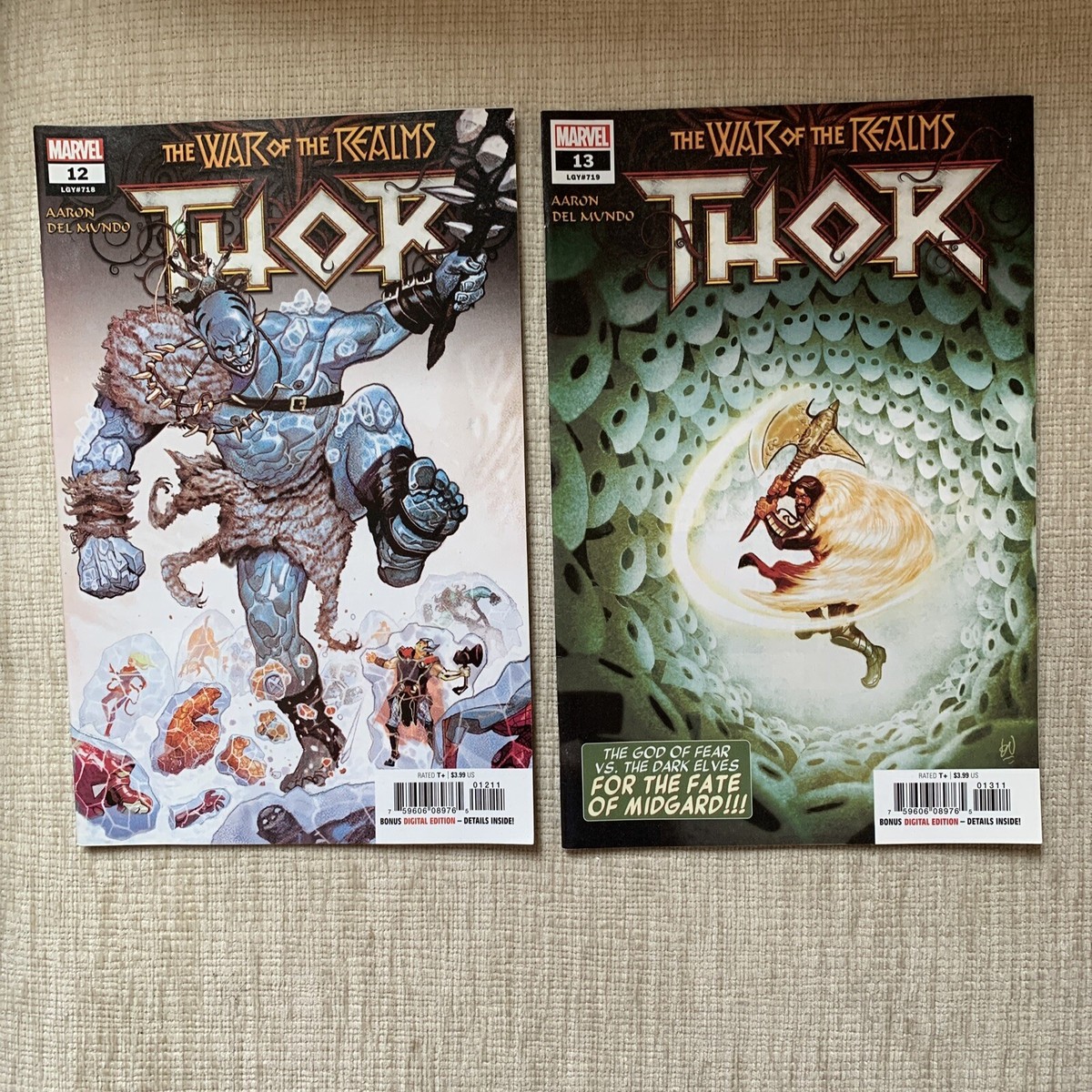 The War Of The Realms Marvel Thor Comics 2019 Set #716-720 + #1