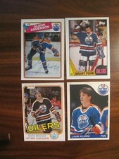 FOUR Edmonton OIlers SIGNED (autographed) Cards. Messier, Fuhr, Kurri & Anderson