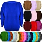 LADIES WOMENS CHUNKY BASIC KNITTED CASUAL COSY BAGGY WINTER JUMPER TOP SIZE S-XL
