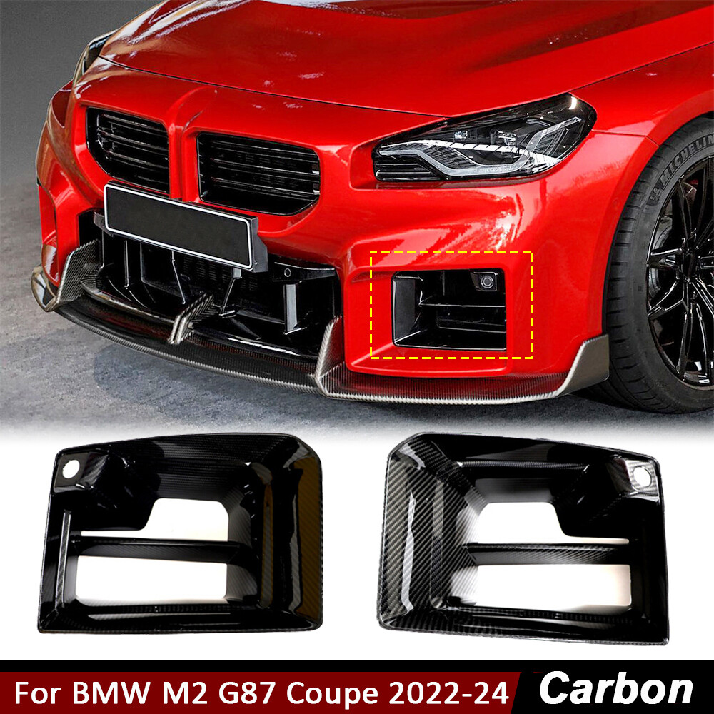 For BMW M2 G87 Coupe 2022+ Carbon Fiber Front Air Vent Intake Duct Inserts Cover