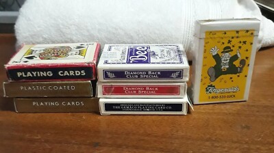 Used Casino Playing Cards Lot of 7 (2 are sealed) Various Casino