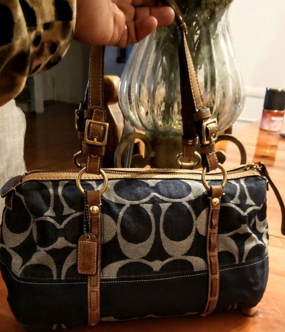 Ebay coach denim purse sale