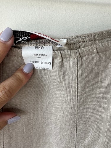 SARAFINA Paris Women’s 100% Linen Skirt Size 4 Excellent MADE In FRANCE - Picture 3 of 10