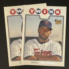 (2) Denard Span 2008 Topps ROOKIE #621 Lot - Minnesota Twins