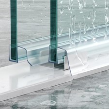 FCSOTSPS Sliding Shower Door Bottom Seal, 2 PCS 3/8" x For Glass, Clear 