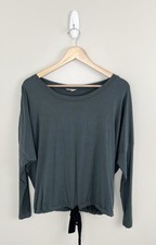 EBERJAY Womens Pajama Top Gisele Tencel Modal Slouchy Green Sz Small