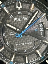 Bulova Precisionist Chronograph 300M Carbon Fiber Dial Black IP   Fu NJL029320 