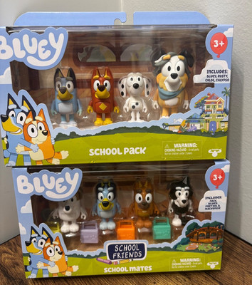 Bluey School Mates Pack Figurine Jack Pretzel Mackenzie Rusty Chloe Calypso NIB.