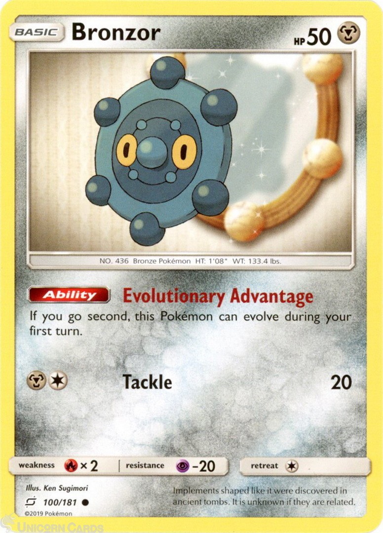 Bronzor 100/181 : Common Mint/Near Mint Pokemon Card : SM09: Team Up