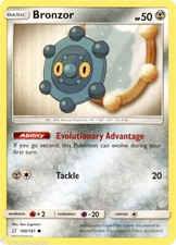 Bronzor 100/181 : Common Mint/Near Mint Pokemon Card : SM09: Team Up