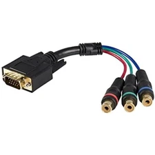 com 6 in. 1.8 m VGA to RCA Cable - RCA Breakout - HD15 M/Component F - VGA to...