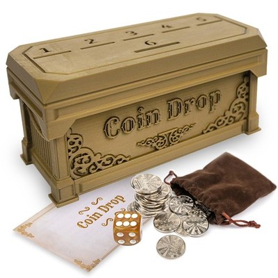 Penny Game with 30 Metal Coins,1 Dice,Coin Drop Game,A Fun Board Game.