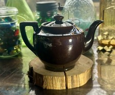 Small Dark Brown Glazed Teapot, Made In Occupied Japan