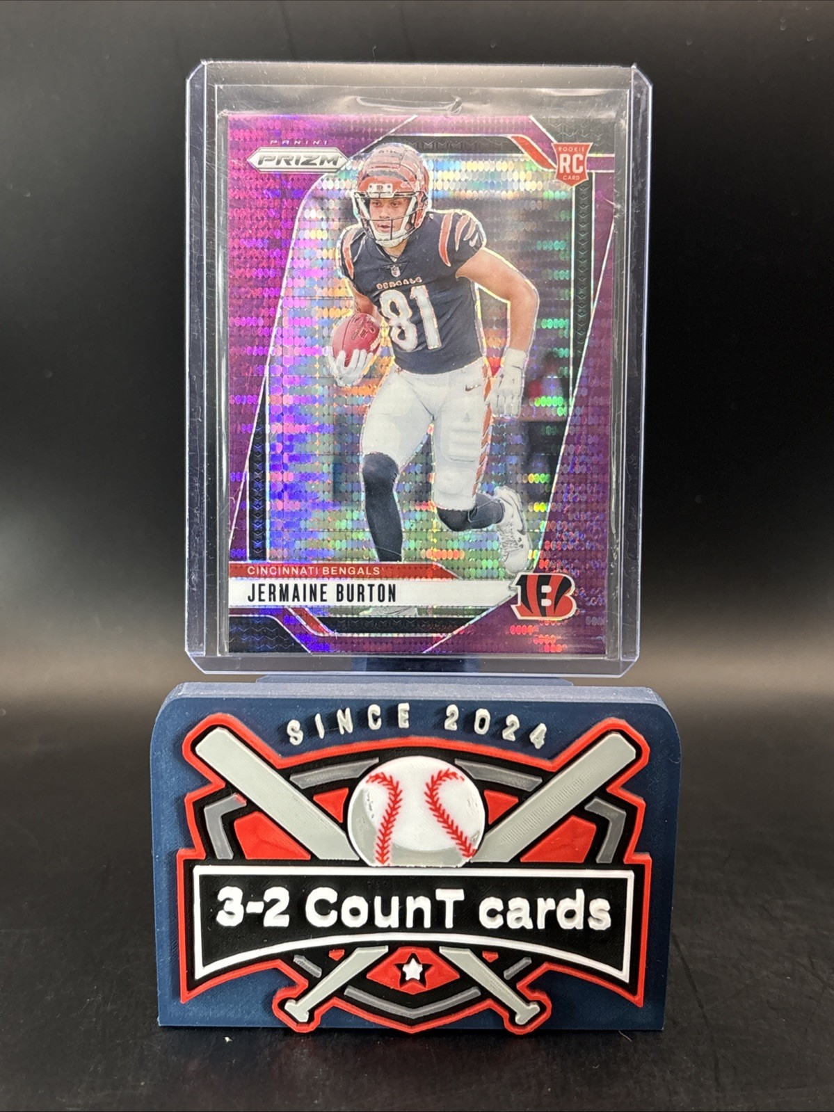 2024 Panini Prizm - Rookies Jermaine Burton #350 Purple Pulsar Prizm (RC)