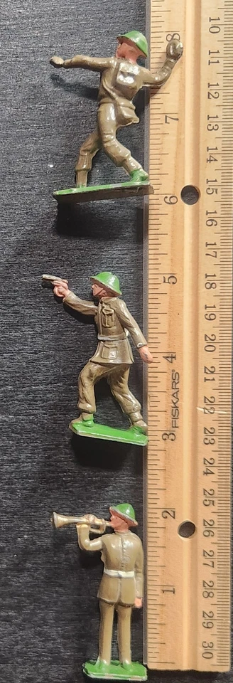 JUEGO DE 9 SOLDADOS DE JUGUETE DE MEDIA LUNA VINTAGE AÑOS 50 INGLATERRA SEGUNDA GUERRA MUNDIAL CON DISEÑOS DIFÍCILES DE ENCONTRAR 50mm Foto 4 de 4