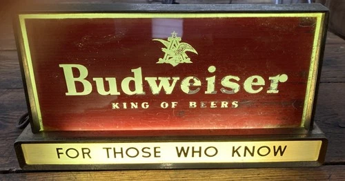 VTG BUDWEISER Beer For Those Who Know Advertise Cash Register Lighted Sign WORKS