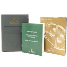 Rolex 3-Piece Dark Green Cardboard Warranty Card Holder and Warranty Booklet