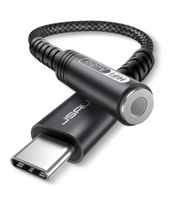 USB Type C to 3.5mm Female Headphone Jack Adapter, JSAUX 1 x 0.6ft, Black