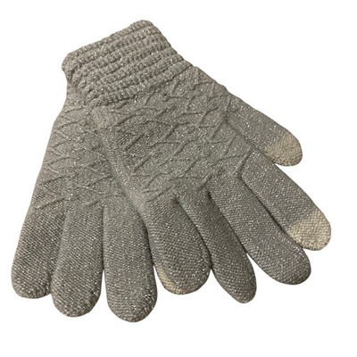 Steve Madden Gray Knit Touchscreen Friendly Light Gloves Women Sz OS