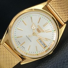 REFURBISHED SEIKO 5 AUTOMATIC JAPAN MENS VINTAGE SILVER DIAL WATCH a442368-1