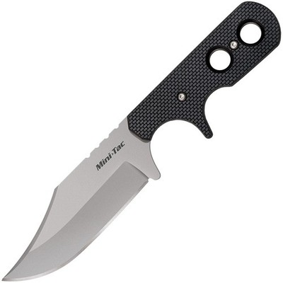 Cold Steel Mini Tac Messer, 8Cr13MoV Edelstahlklinge mit Griv-Ex Griff CS49HCF