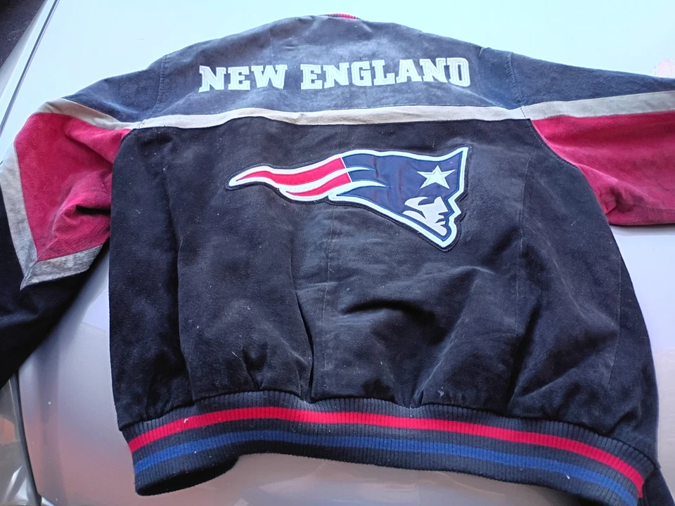 Chaqueta de gamuza de cuero con licencia de los New England Patriots de la NFL talla XL Foto 2 de 4