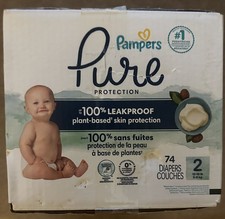 Pampers Pure Disposable Diapers Size 2, 74 count