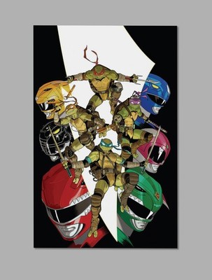 Mighty Morphin Power Rangers / TMNT Team Up Premium Giclee Print 11''x17'' IDW Art