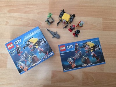 LEGO City 60091 Tiefsee Starter Set - Tauchroboter, Taucher, Hai, Schatz,