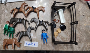Playmobil Lot- People - Horses - Accessories - Fence Geobra 1974