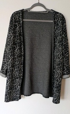 Damen Leopard Baumwolle 3/4 Ärmel Weste Gr.M Oversise Stil Kaftan 