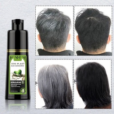 Black Hair Color Dye Natural-Herbal 250ml Shampoo Permanent Coloring for Unisex