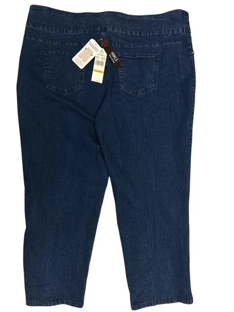 Ruby Rd 24W Jeans Core Essentials Split Hem Blue Slimming Waist Denim Ankle Pant - Image 3 of 4