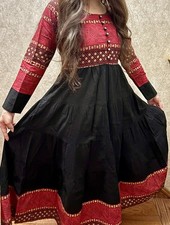 Stylish Red/Black Ethnic Long Kurti for Girls/ Teens   Small S bust size 36