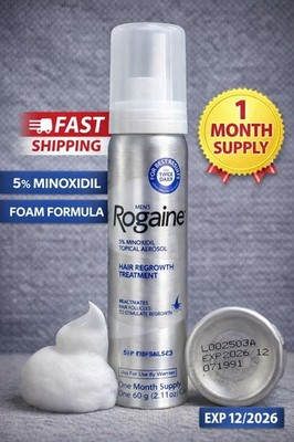 Rogaine Men's 5% Minoxidil Hair Regrowth Foam 1 Month Supply 2.11oz Exp 12/26