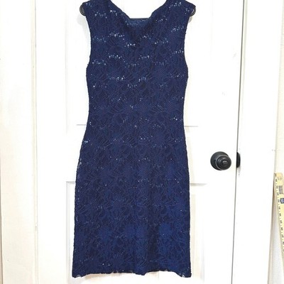chinese dress ladies Lauren by Ralph Lauren Women's Galinda Lace-Bodice Sheath Dress (4, Navy)  at Amazon Women's Clothing store