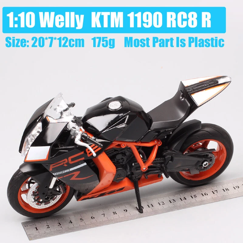 Welly 1:10 Scale Big KTM 1190 RC8 R Sport Bike Plastic Toy Vehicle Motorcycle - Image 2 of 4
