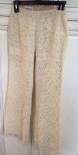 Vtg 60s Ivory Lace Dress Pants California Charmer True Vintage Formal