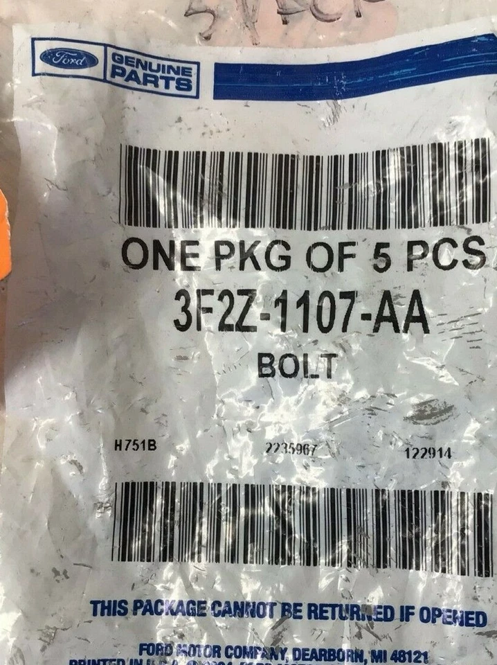 Paquete de 3 pernos pernos de tuerca de rueda OEM Ford Freestar Monterey 2004-2007 3F2Z-1107-AA Foto 2 de 2