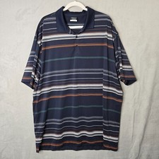 Nike Golf Men's Polo Shirt XXL Navy Striped Nike Fit Dry Regular Fit Short Sleev