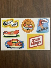 Vintage Oscar Mayer Meyer Wiener Sheet Of Stickers Wienermobile 70s 80s NOS