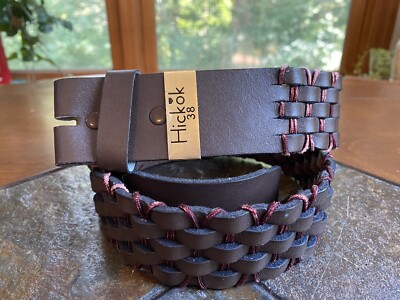 Vintage Hickok Brown Cowhide Woven Leather Belt Sz 38 Nice! | eBay