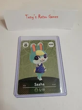 !SUPER SALE! SASHA # 433 Animal Crossing NINTENDO Amiibo Card SERIES 5 MINT NEW!