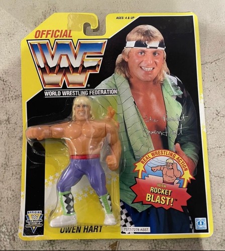 1993 WWF WWE OWEN HART HASBRO series 7 wrestling f...